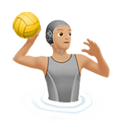 🤽🏼 Emoji Persona Jugando Al Waterpolo: Tono De Piel Claro Medio en Apple iOS 15.4.