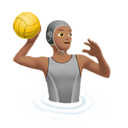 🤽🏽 Emoji Wasserballspieler(in): mittlere Hautfarbe Apple iOS 15.4.