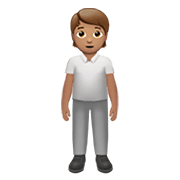 🧍🏽 Emoji stehende Person: mittlere Hautfarbe Apple iOS 15.4.
