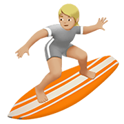 🏄🏼 Emoji Surfista: Pele Morena Clara na Apple iOS 15.4.