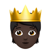 🫅🏿 Emoji Persona Con Corona: Tono De Piel Oscuro en Apple iOS 15.4.