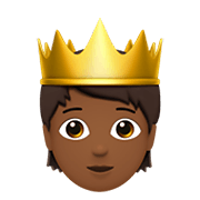 🫅🏾 Emoji Persona Con Corona: Tono De Piel Oscuro Medio en Apple iOS 15.4.