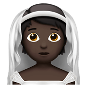 👰🏿 Emoji Person mit Schleier: dunkle Hautfarbe Apple iOS 15.4.