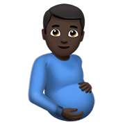 🫃🏿 Emoji Hombre Embarazado: Tono De Piel Oscuro en Apple iOS 15.4.