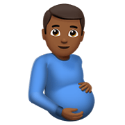 🫃🏾 Emoji Hombre Embarazado: Tono De Piel Oscuro Medio en Apple iOS 15.4.