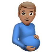 🫃🏽 Emoji Hombre Embarazado: Tono De Piel Medio en Apple iOS 15.4.