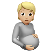🫄🏼 Emoji Persona Embarazada: Tono De Piel Claro Medio en Apple iOS 15.4.