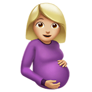 🤰🏼 Emoji Mujer Embarazada: Tono De Piel Claro Medio en Apple iOS 15.4.