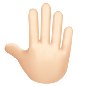 🤚🏻 Emoji erhobene Hand von hinten: helle Hautfarbe Apple iOS 15.4.