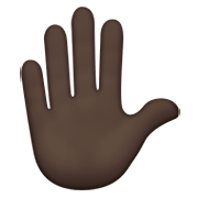 ✋🏿 Emoji erhobene Hand: dunkle Hautfarbe Apple iOS 15.4.