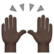 🙌🏿 Emoji zwei erhobene Handflächen: dunkle Hautfarbe Apple iOS 15.4.