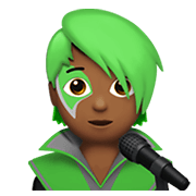 🧑🏾‍🎤 Emoji Sänger(in): mitteldunkle Hautfarbe Apple iOS 15.4.