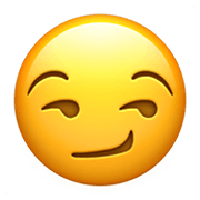 Emoji 😏 Faccina Con Sorrisetto su Apple iOS 15.4.