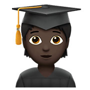🧑🏿‍🎓 Emoji Estudiante: Tono De Piel Oscuro en Apple iOS 15.4.