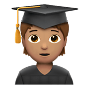 🧑🏽‍🎓 Emoji Estudiante: Tono De Piel Medio en Apple iOS 15.4.