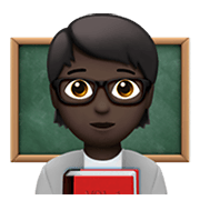 Émoji 🧑🏿‍🏫 Personnel Enseignant : Peau Foncée sur Apple iOS 15.4.