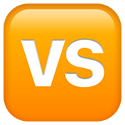 🆚 Emoji Großbuchstaben VS in orangefarbenem Quadrat Apple iOS 15.4.