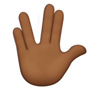 🖖🏾 Emoji Saudação Vulcana: Pele Morena Escura na Apple iOS 15.4.