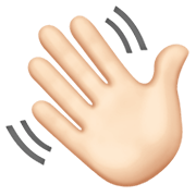 👋🏻 Emoji winkende Hand: helle Hautfarbe Apple iOS 15.4.