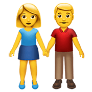 👫 Emoji Mann und Frau halten Hände Apple iOS 15.4.