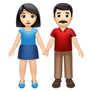 👫🏻 Emoji Mann und Frau halten Hände: helle Hautfarbe Apple iOS 15.4.