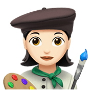 👩🏻‍🎨 Emoji Artista Mujer: Tono De Piel Claro en Apple iOS 15.4.