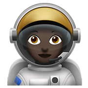 👩🏿‍🚀 Emoji Astronautin: dunkle Hautfarbe Apple iOS 15.4.