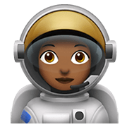 👩🏾‍🚀 Emoji Astronautin: mitteldunkle Hautfarbe Apple iOS 15.4.