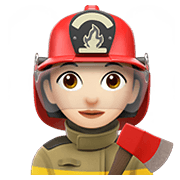 👩🏻‍🚒 Emoji Feuerwehrfrau: helle Hautfarbe Apple iOS 15.4.