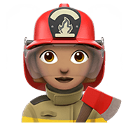 Émoji 👩🏽‍🚒 Pompier Femme : Peau Légèrement Mate sur Apple iOS 15.4.