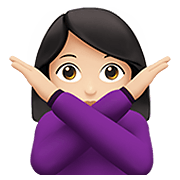 🙅🏻‍♀️ Emoji Frau mit überkreuzten Armen: helle Hautfarbe Apple iOS 15.4.