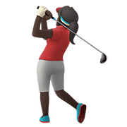 🏌🏿‍♀️ Emoji Golferin: dunkle Hautfarbe Apple iOS 15.4.