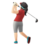 🏌🏻‍♀️ Emoji Mulher Golfista: Pele Clara na Apple iOS 15.4.