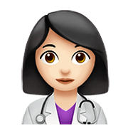 👩🏻‍⚕️ Emoji Mulher Profissional Da Saúde: Pele Clara na Apple iOS 15.4.