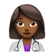 Emoji 👩🏾‍⚕️ Operatrice Sanitaria: Carnagione Abbastanza Scura su Apple iOS 15.4.