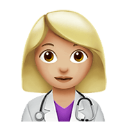 Émoji 👩🏼‍⚕️ Professionnelle De La Santé : Peau Moyennement Claire sur Apple iOS 15.4.