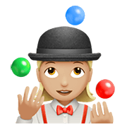 Emoji 🤹🏼‍♀️ Giocoliere Donna: Carnagione Abbastanza Chiara su Apple iOS 15.4.