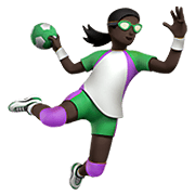 🤾🏿‍♀️ Emoji Handballspielerin: dunkle Hautfarbe Apple iOS 15.4.