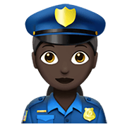 👮🏿‍♀️ Emoji Polizistin: dunkle Hautfarbe Apple iOS 15.4.