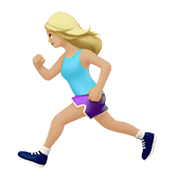🏃🏼‍♀️ Emoji Mujer Corriendo: Tono De Piel Claro Medio en Apple iOS 15.4.