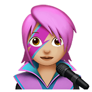 👩🏼‍🎤 Emoji Sängerin: mittelhelle Hautfarbe Apple iOS 15.4.