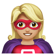 Émoji 🦸🏼‍♀️ Super-héroïne : Peau Moyennement Claire sur Apple iOS 15.4.