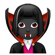 🧛🏿‍♀️ Emoji Vampiresa: Tono De Piel Oscuro en Apple iOS 15.4.