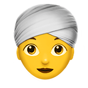 👳‍♀️ Emoji Frau mit Turban Apple iOS 15.4.