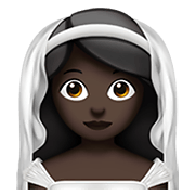 Emoji 👰🏿‍♀️ Donna con il velo: Carnagione Scura su Apple iOS 15.4.