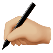✍🏼 Emoji schreibende Hand: mittelhelle Hautfarbe Apple iOS 15.4.