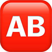 🆎 Emoji Großbuchstaben AB in rotem Quadrat Apple iOS 16.4.