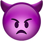 👿 Emoji wütendes Gesicht mit Hörnern Apple iOS 16.4.