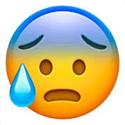 Emoji 😰 Faccina Blu Sudata su Apple iOS 16.4.