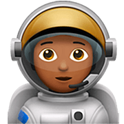 🧑🏾‍🚀 Emoji Astronaut(in): mitteldunkle Hautfarbe Apple iOS 16.4.